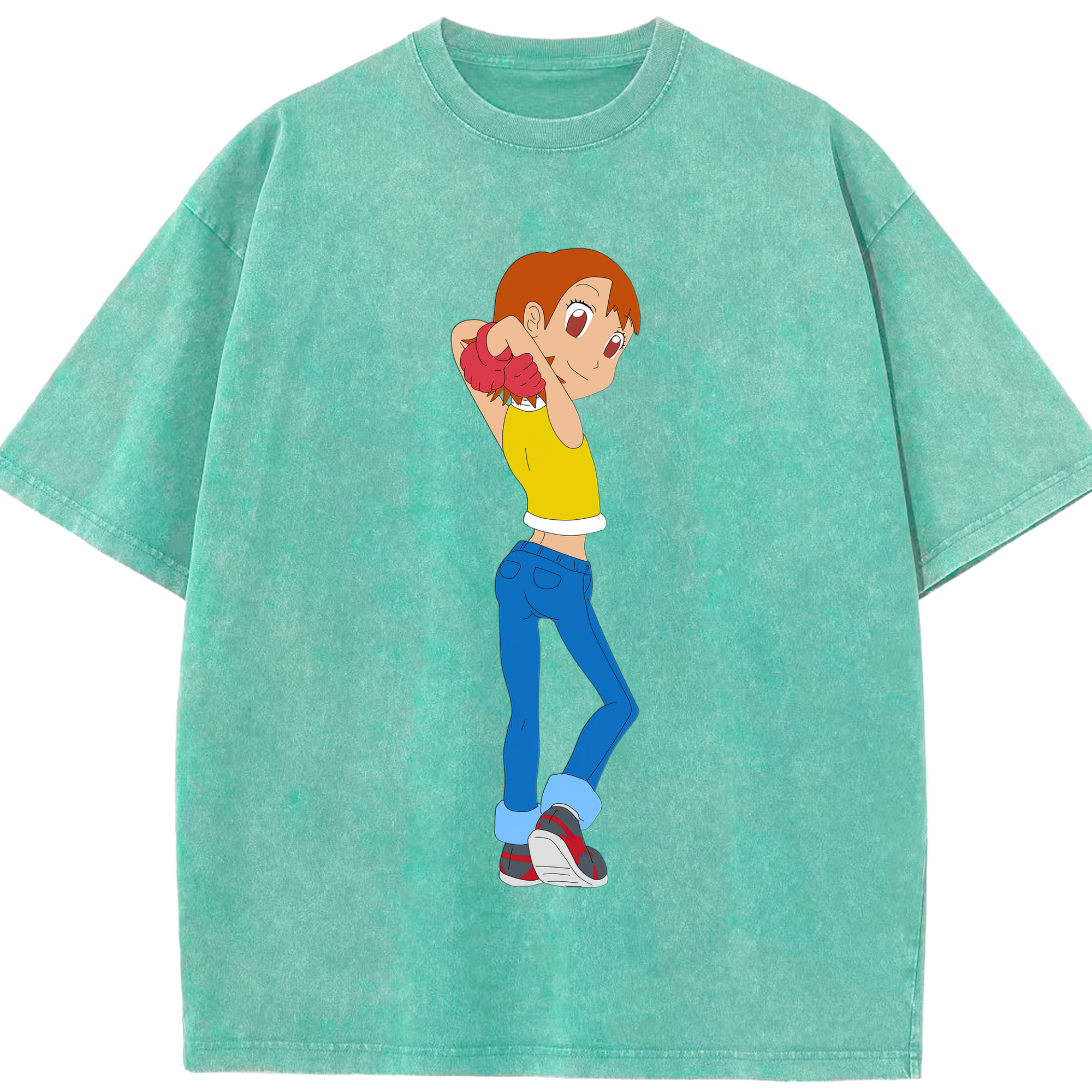 （画像用） Digimon デジタルモンスター/デジモン 綿100% ヴィンテージ風 半袖Tシャツ（フロントプリント）